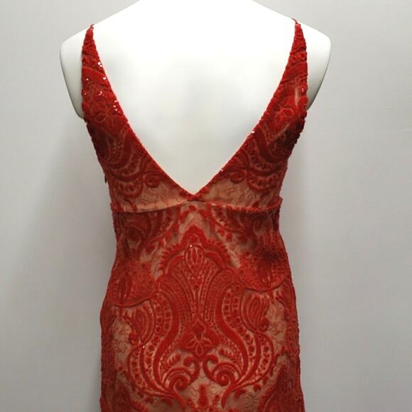 Free People Night Shimmer Mini Dress Sequined Red Womens Size 0 Holiday Glam - Picture 5 of 14